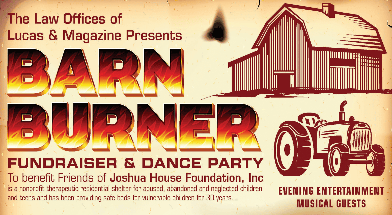 barn burner 2021 event for friends of joshua house